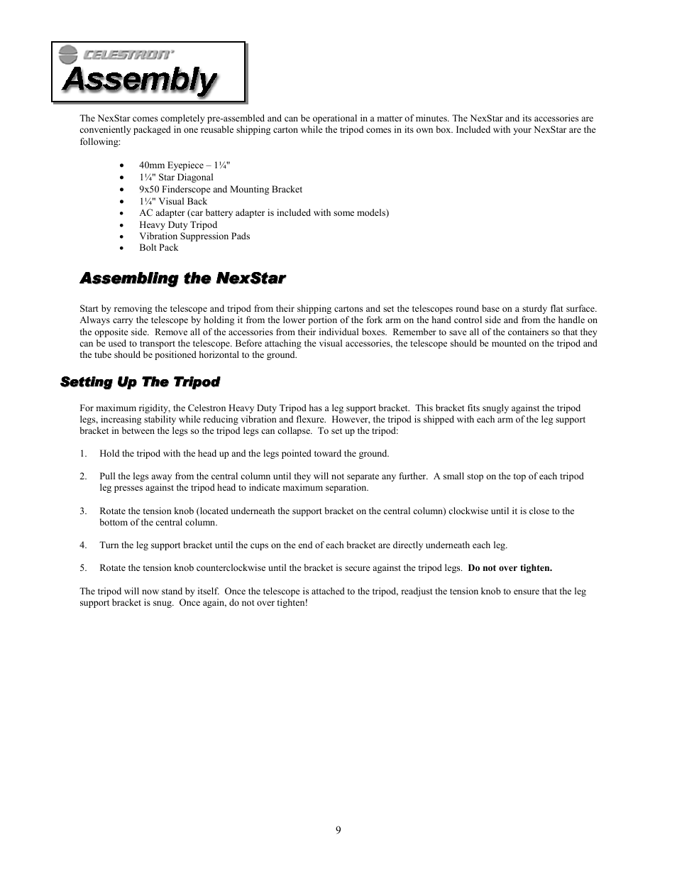Celestron NexStar GPS 93507 User Manual | Page 9 / 74