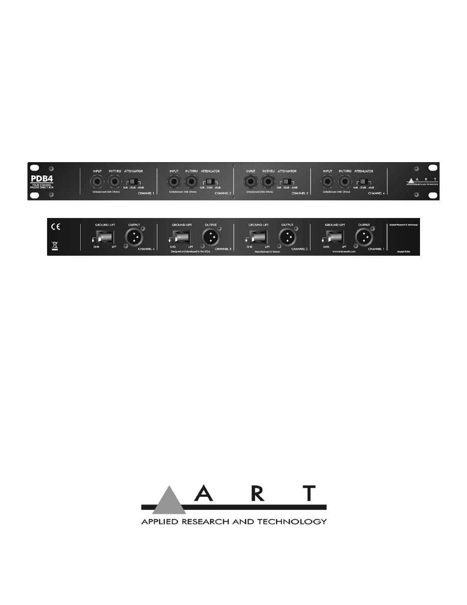 ART Pro Audio PDB4 - 4-Channel Passive Direct Box User Manual | 8 pages