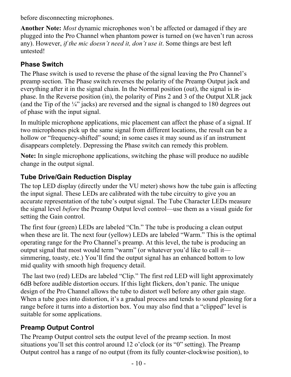 ART Pro Audio Pro Channel - Mic Preamp/Compressor/EQ User Manual | Page 11 / 27