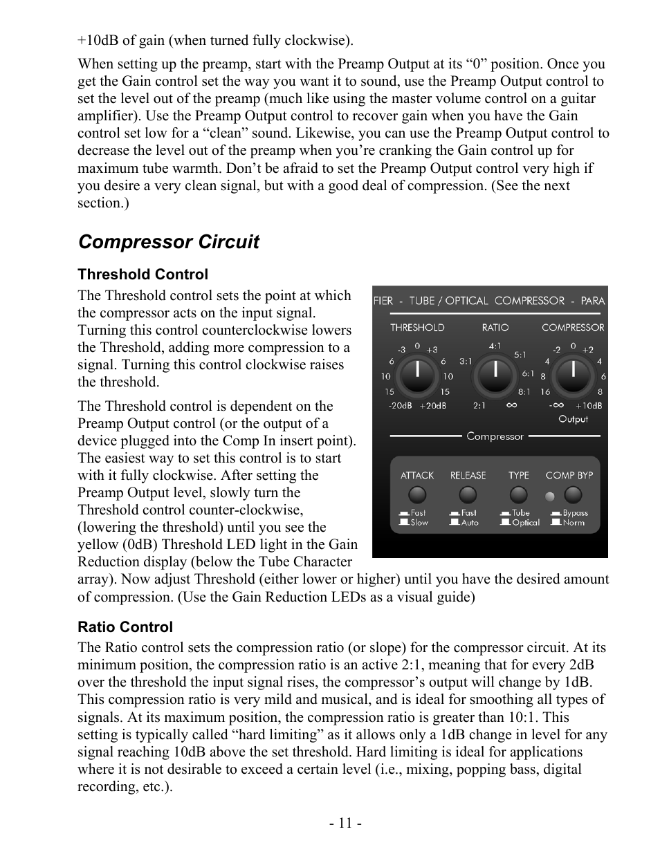 Compressor circuit | ART Pro Audio Pro Channel - Mic Preamp/Compressor/EQ User Manual | Page 12 / 27