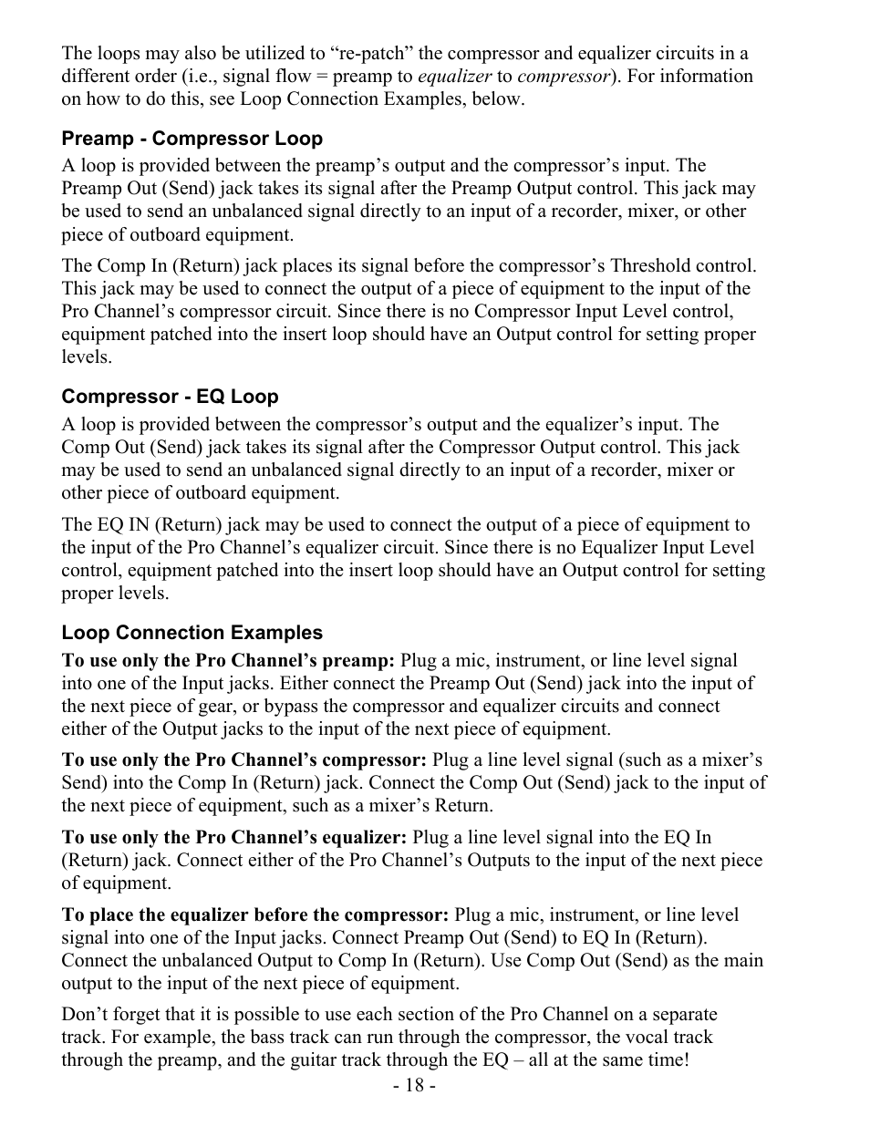 ART Pro Audio Pro Channel - Mic Preamp/Compressor/EQ User Manual | Page 19 / 27