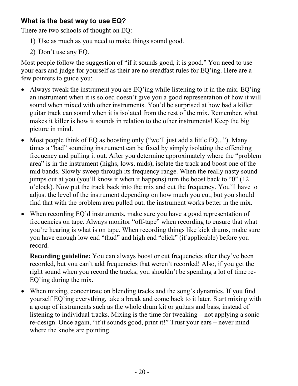ART Pro Audio Pro Channel - Mic Preamp/Compressor/EQ User Manual | Page 21 / 27