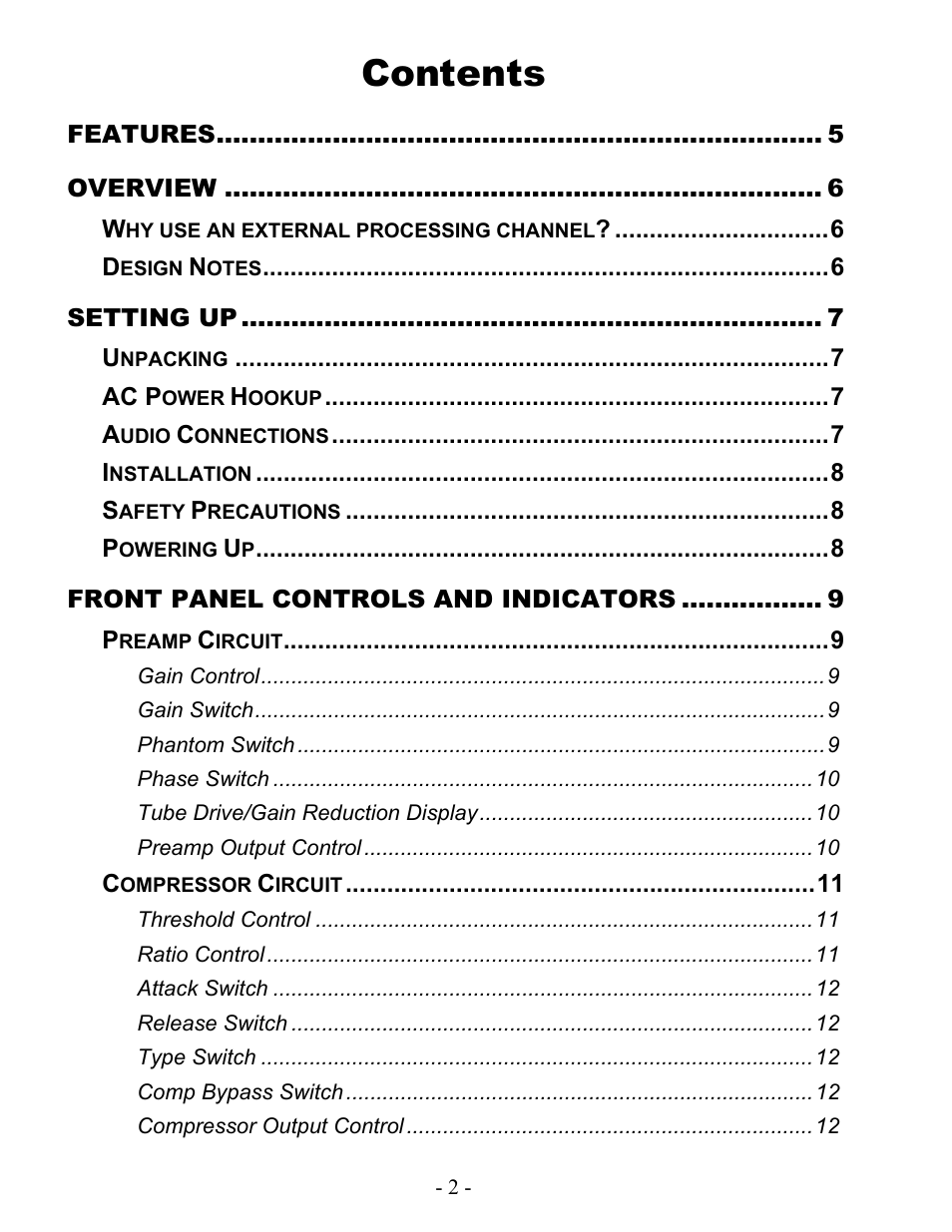 ART Pro Audio Pro Channel - Mic Preamp/Compressor/EQ User Manual | Page 3 / 27