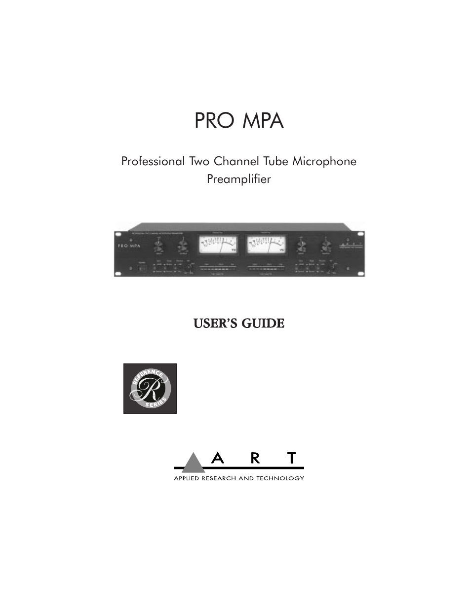 ART Pro Audio Pro MPA - Two Channel Micrpophone Preamp User Manual | 8 pages