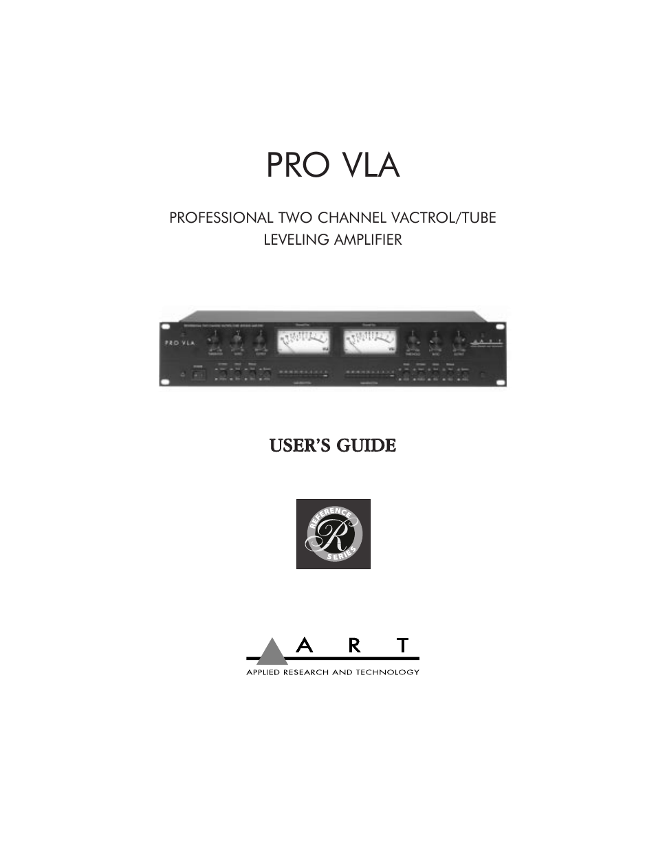 ART Pro Audio Pro VLA - Pro Two Channel Compressor with Vactrol User Manual | 9 pages