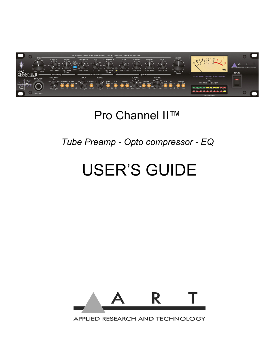 ART Pro Audio ProChannel II User Manual | 20 pages