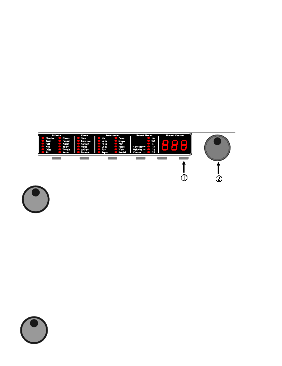 Smart encoder use, Using a default encoder function in preset | ART Pro Audio Quadra/Fx - Two Channel Effects Processor User Manual | Page 28 / 76