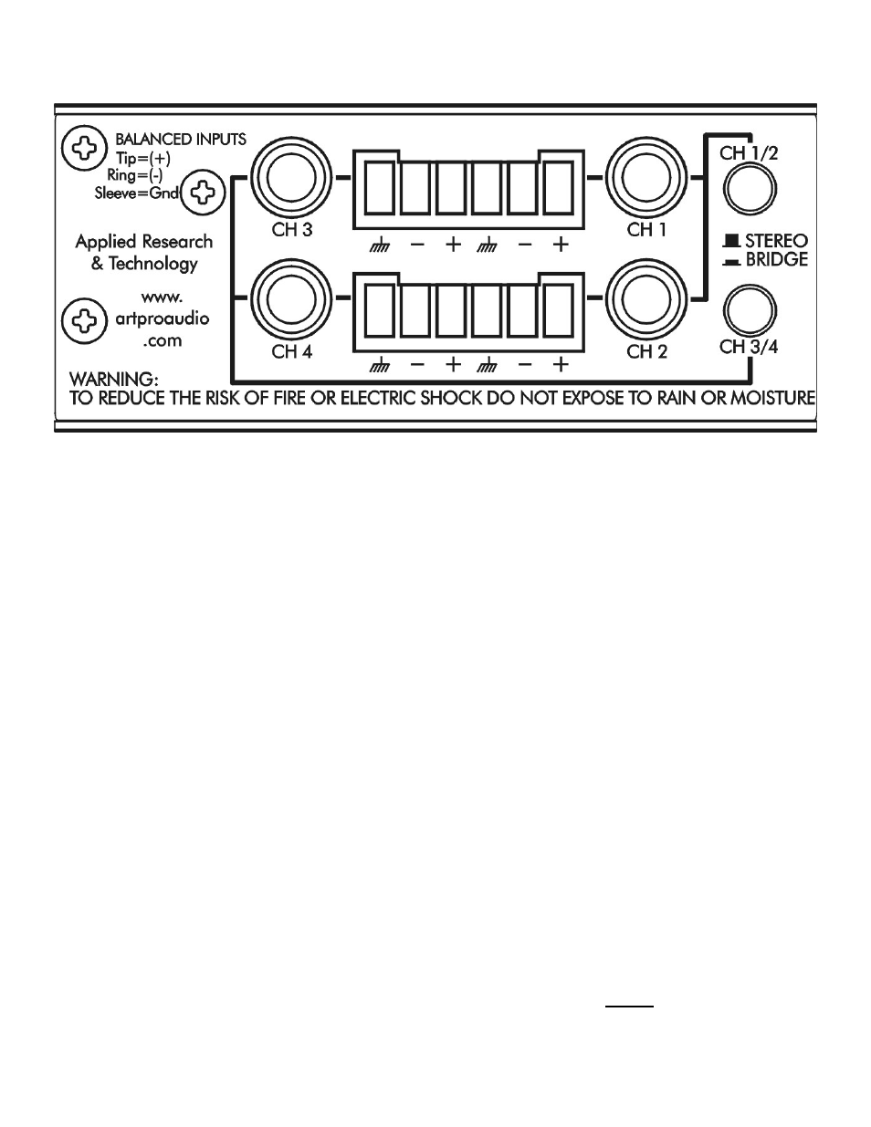 ART Pro Audio SLA4 - 4x140W Power Amplifier User Manual | Page 11 / 20