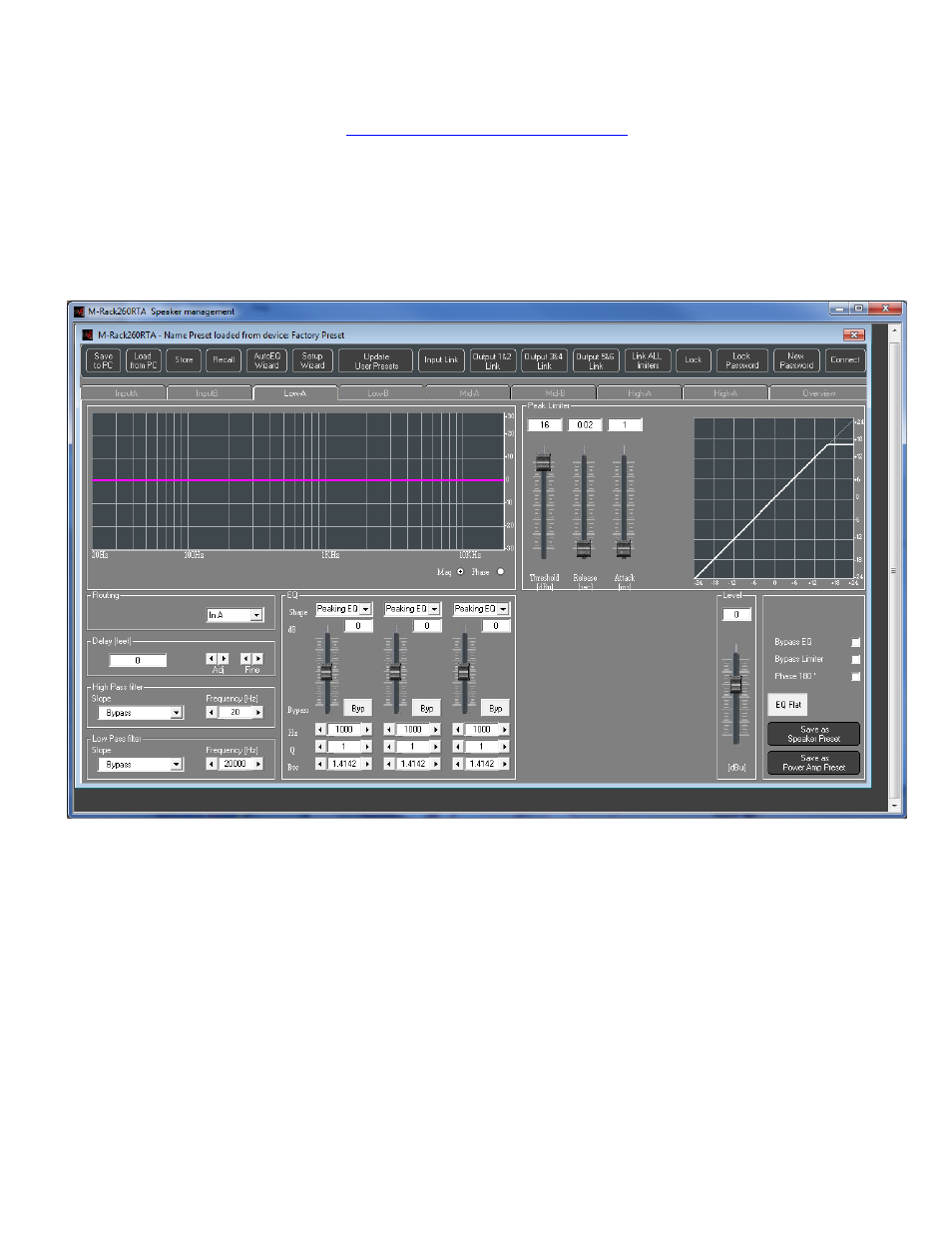 Figure 6 - pc outputs screen | ART Pro Audio SMS226 - Speaker Management System User Manual | Page 22 / 28