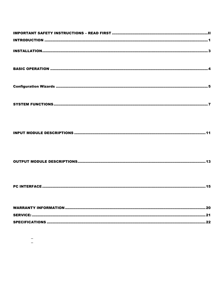 Sms226, Speaker management system | ART Pro Audio SMS226 - Speaker Management System User Manual | Page 3 / 28