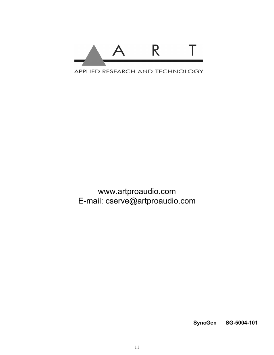 ART Pro Audio SyncGen - Word-Clock Generator User Manual | Page 12 / 12