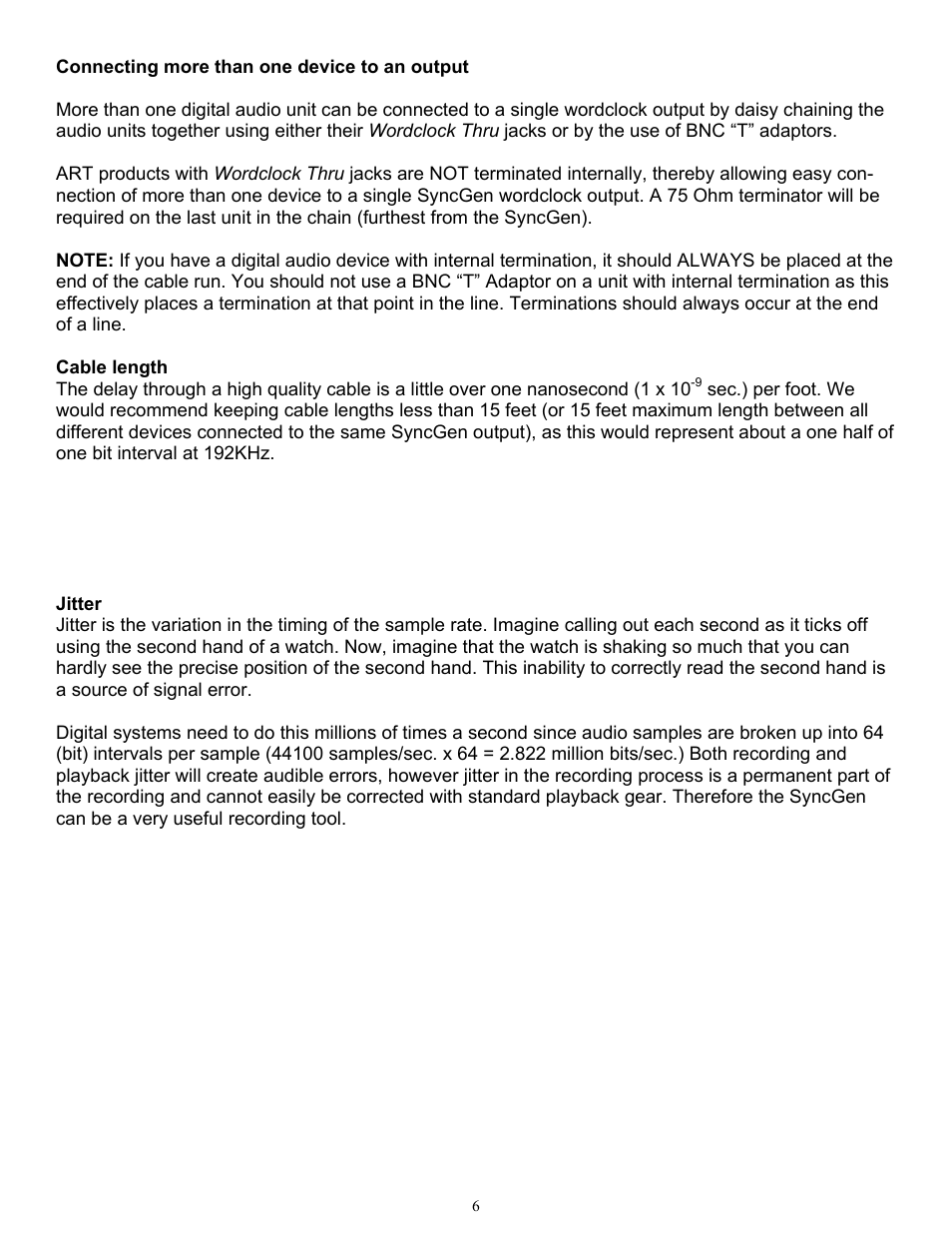 ART Pro Audio SyncGen - Word-Clock Generator User Manual | Page 7 / 12