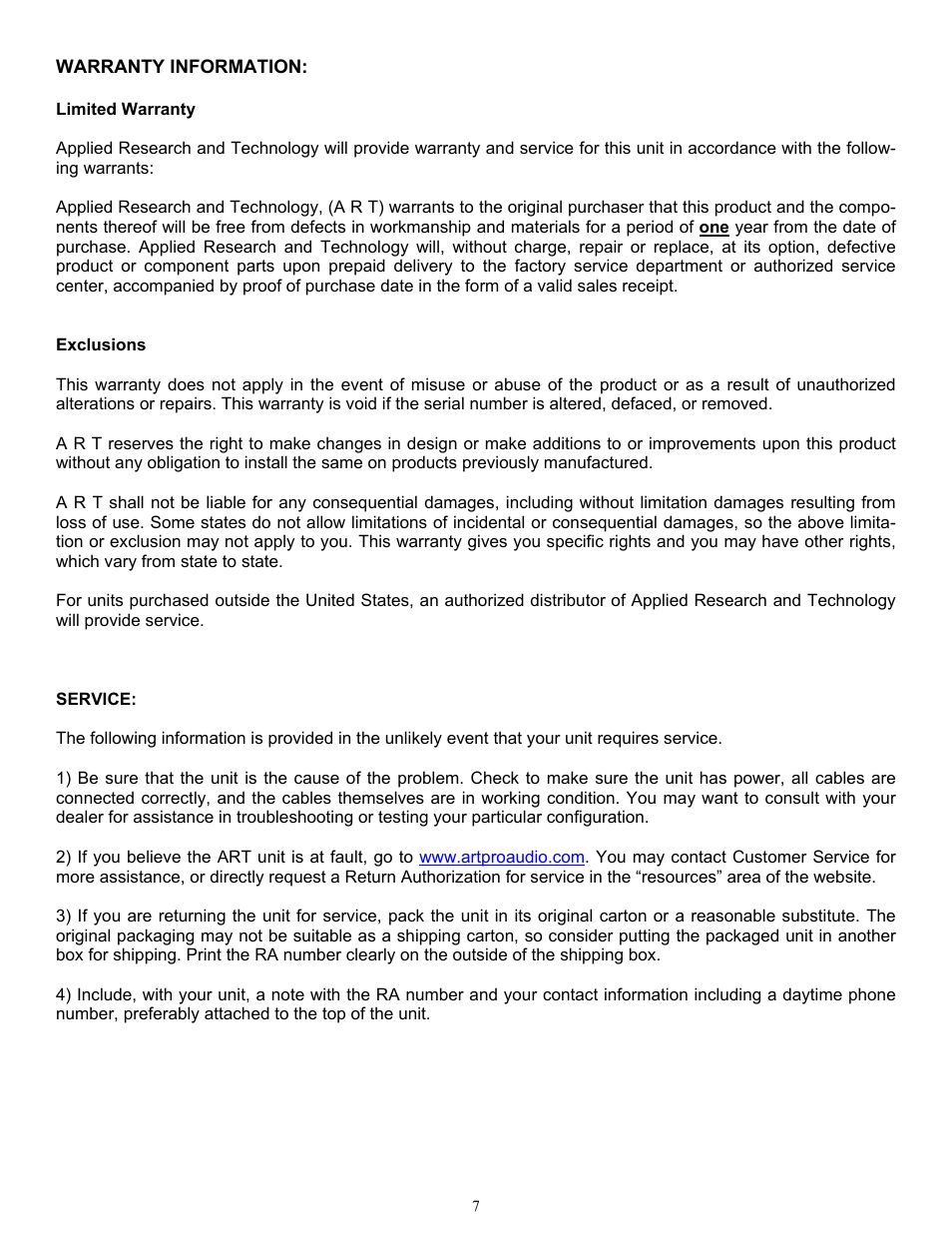 ART Pro Audio SyncGen - Word-Clock Generator User Manual | Page 8 / 12