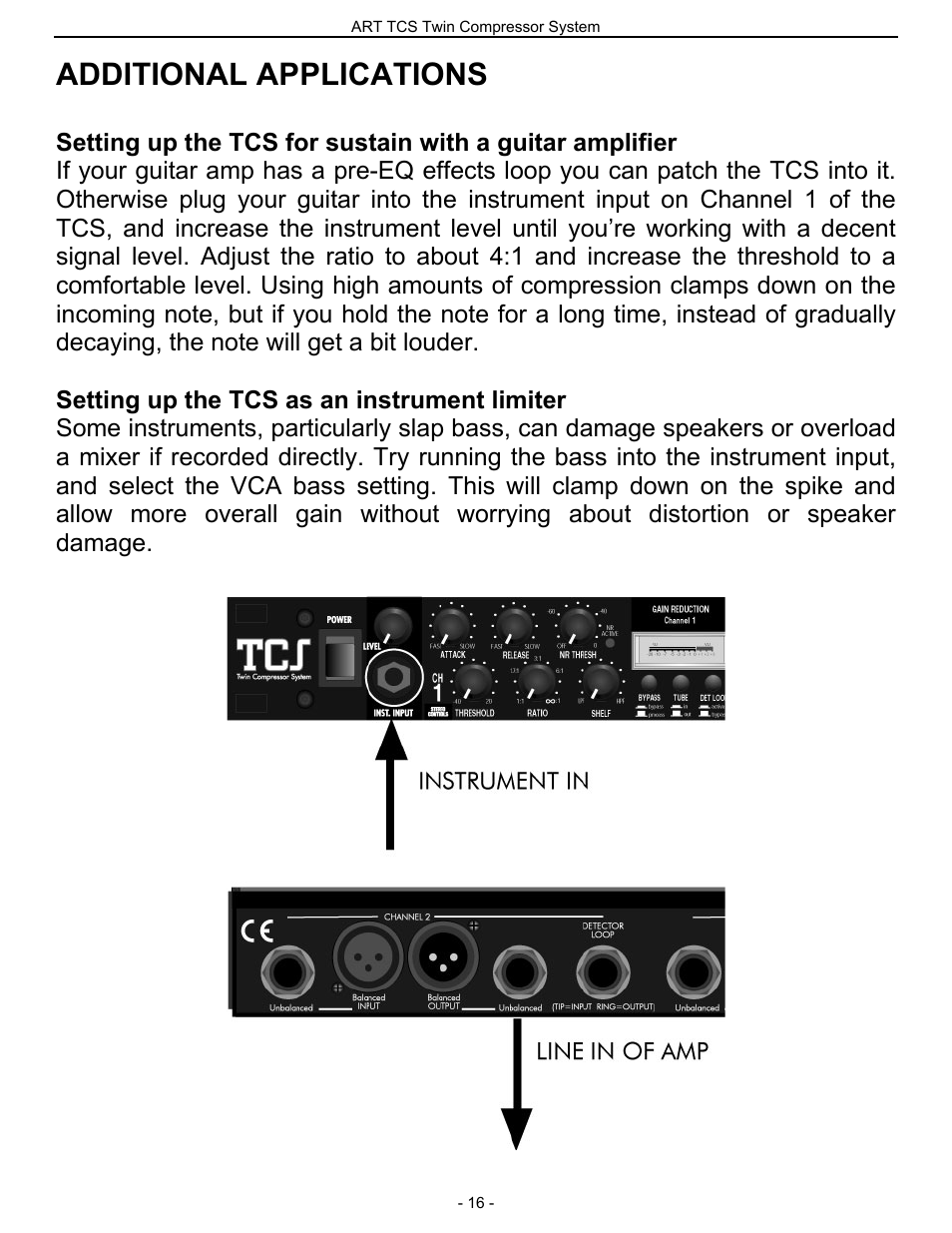 Additional applications | ART Pro Audio TCS - Twin Compressor System User Manual | Page 15 / 20