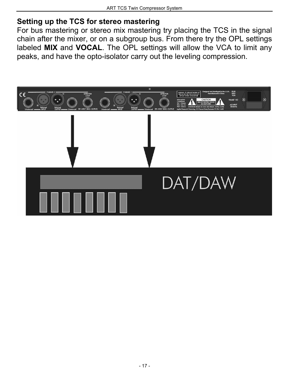 ART Pro Audio TCS - Twin Compressor System User Manual | Page 16 / 20