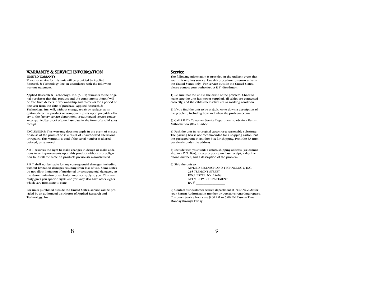 ART Pro Audio The Levelar - Tube Compressor User Manual | Page 5 / 5