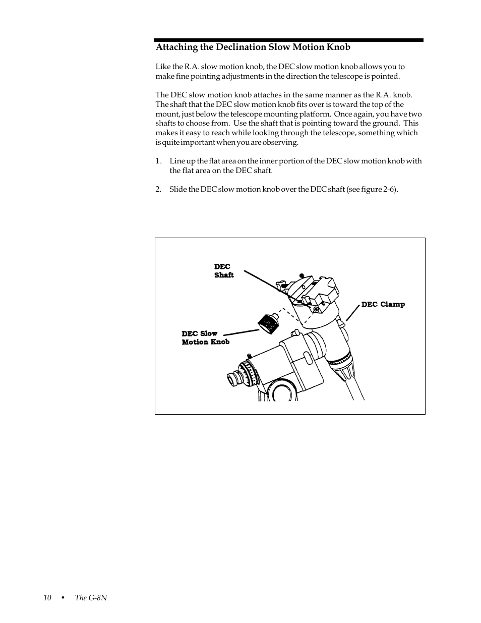 Attaching the declination slow motion knob | Celestron 31058 User Manual | Page 13 / 60