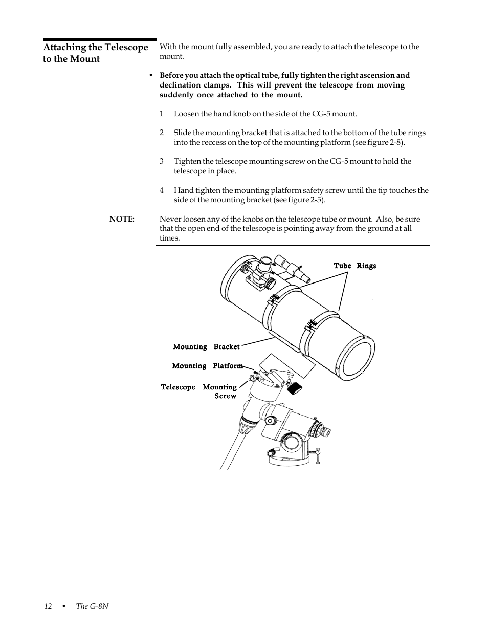 Attaching the telescope to the mount | Celestron 31058 User Manual | Page 15 / 60