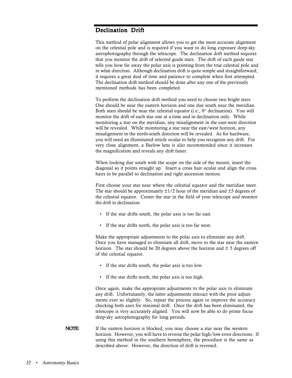 Declination drift | Celestron 31058 User Manual | Page 35 / 60