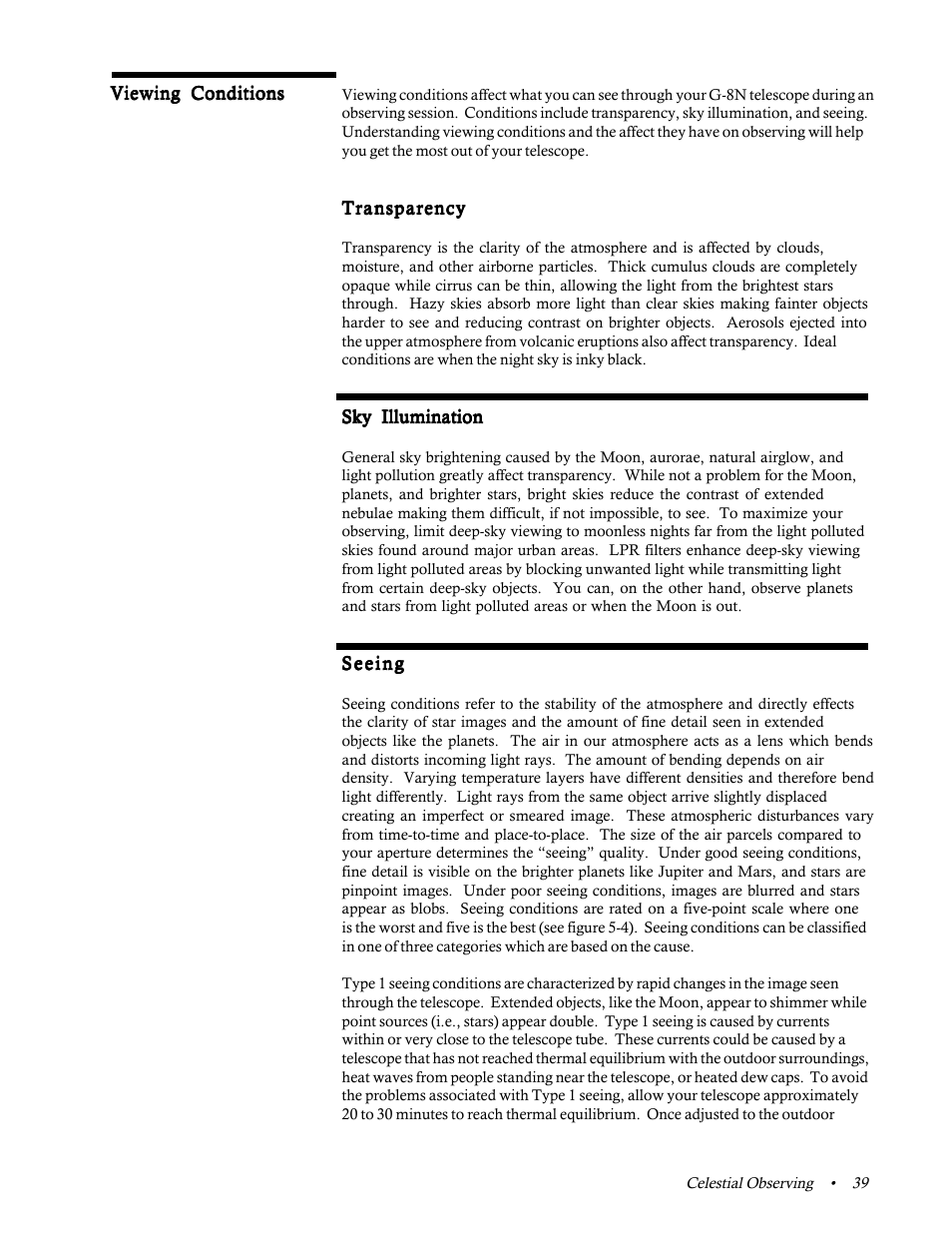 Viewing conditions | Celestron 31058 User Manual | Page 42 / 60