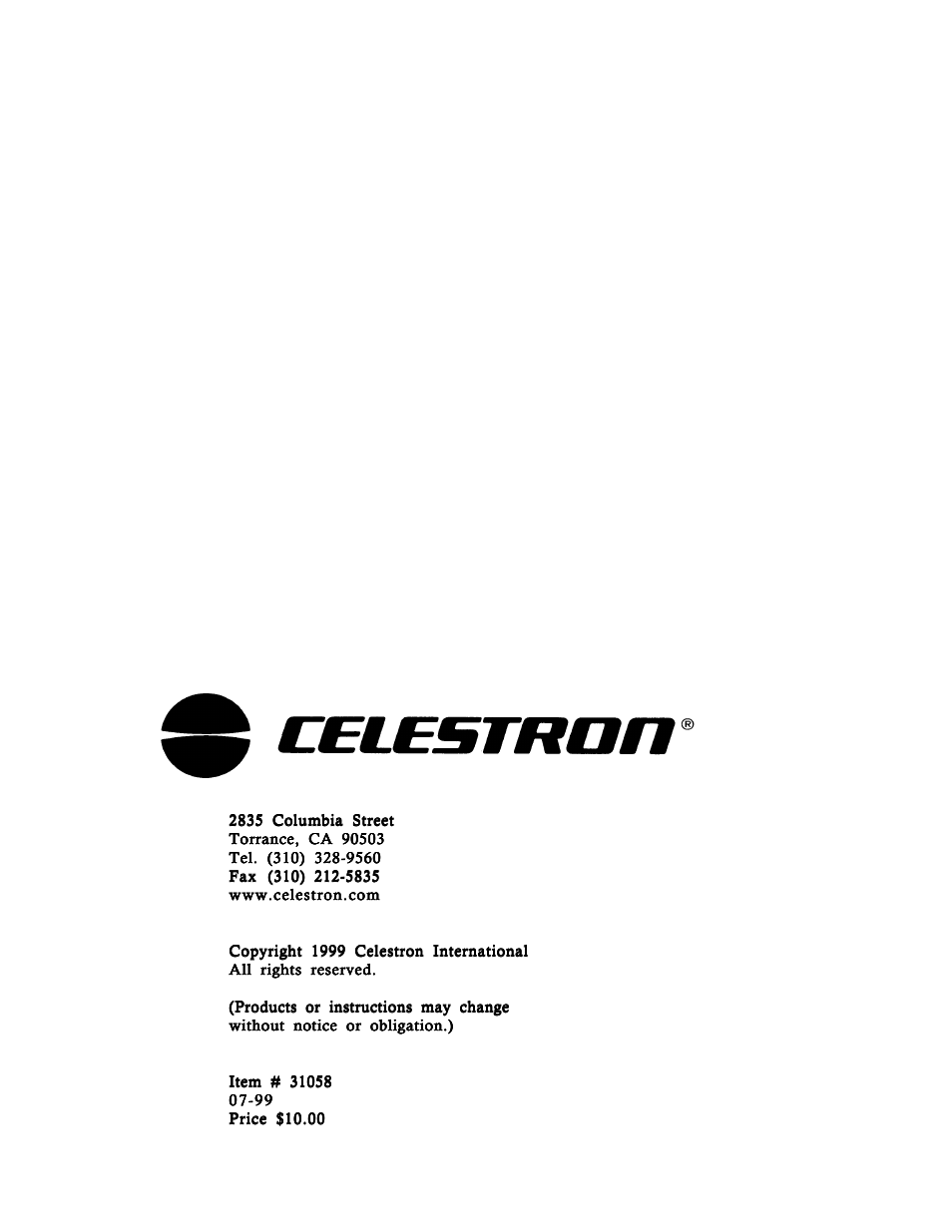 Celestron 31058 User Manual | Page 60 / 60