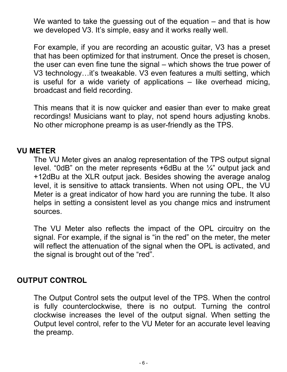 ART Pro Audio TPS - Tube Preamp System User Manual | Page 6 / 13