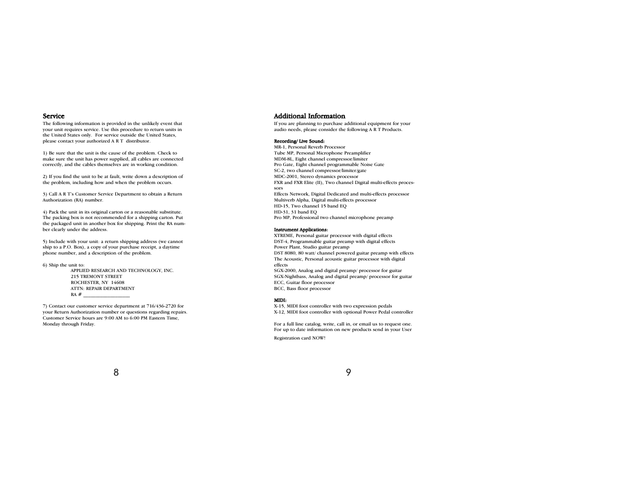 ART Pro Audio Tube MP - The Original User Manual | Page 5 / 5