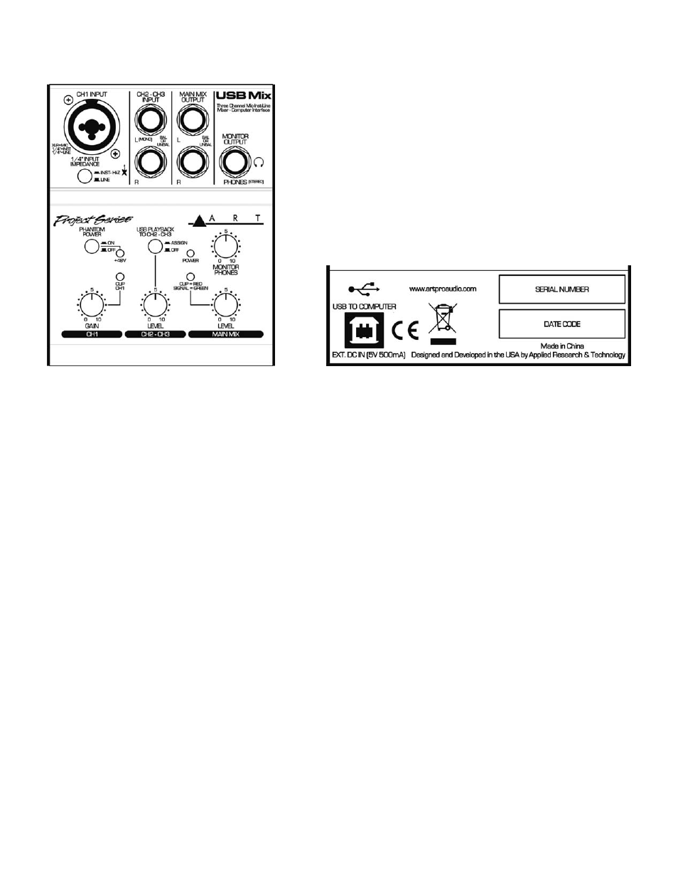 ART Pro Audio USB Mix - Project Series User Manual | Page 5 / 12