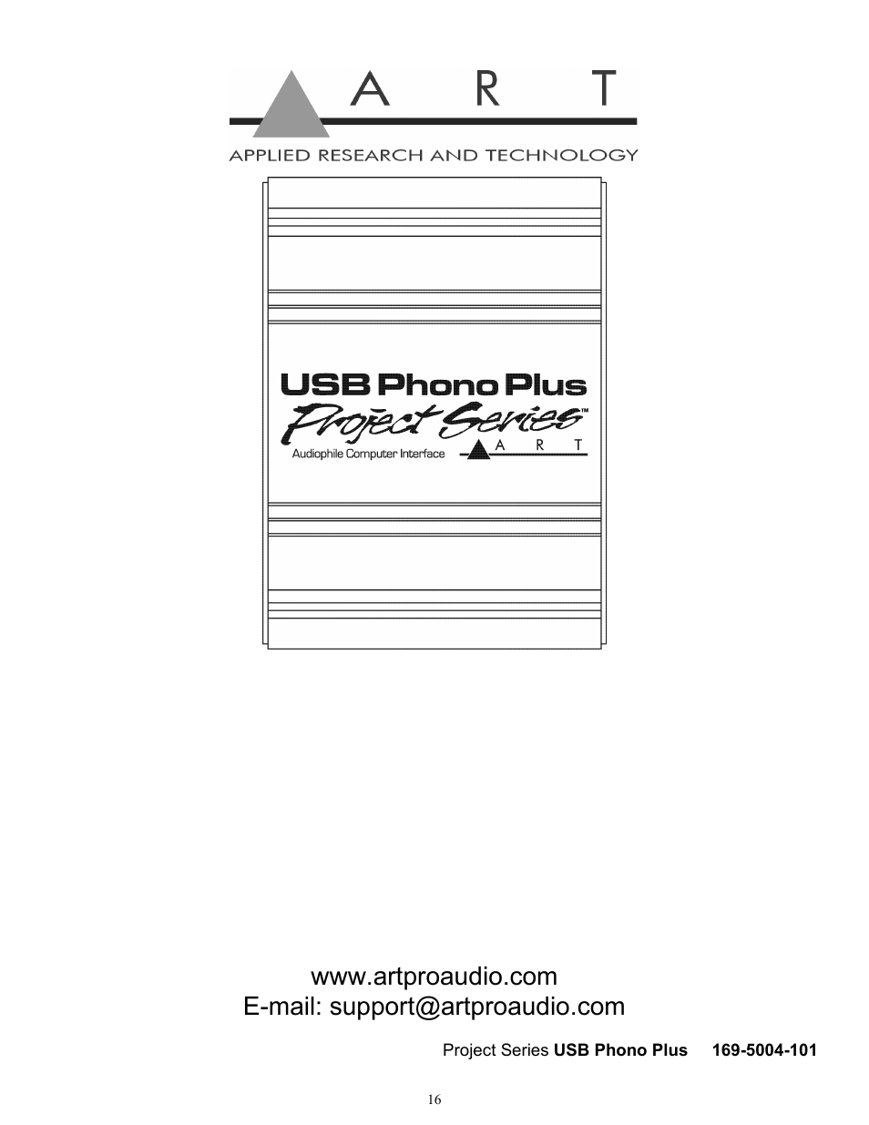 ART Pro Audio USB Phono Plus - Project Series User Manual | Page 16 / 16