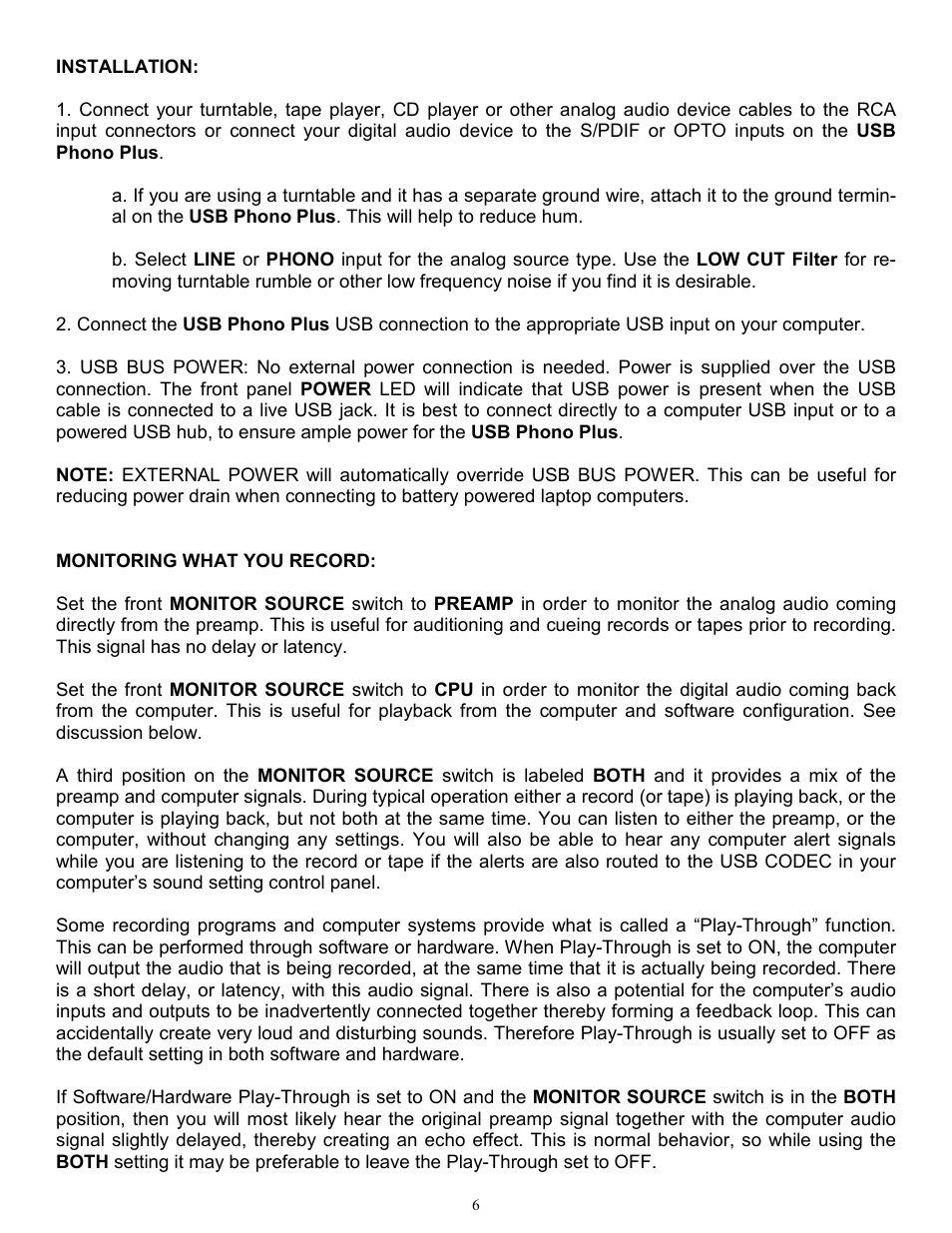 ART Pro Audio USB Phono Plus - Project Series User Manual | Page 6 / 16