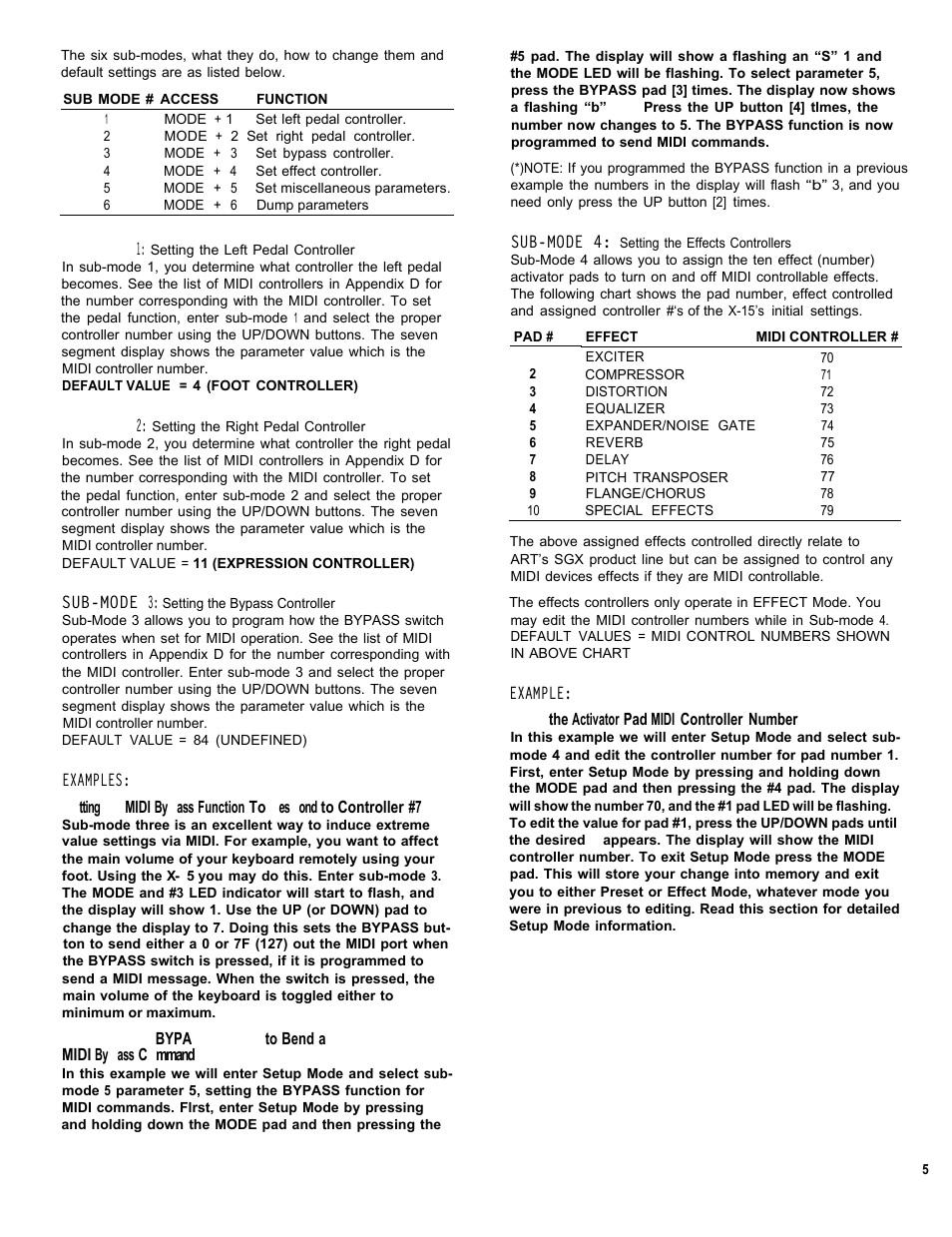ART Pro Audio X-15 - Ultra MIDI Controller Pedal User Manual | Page 6 / 15