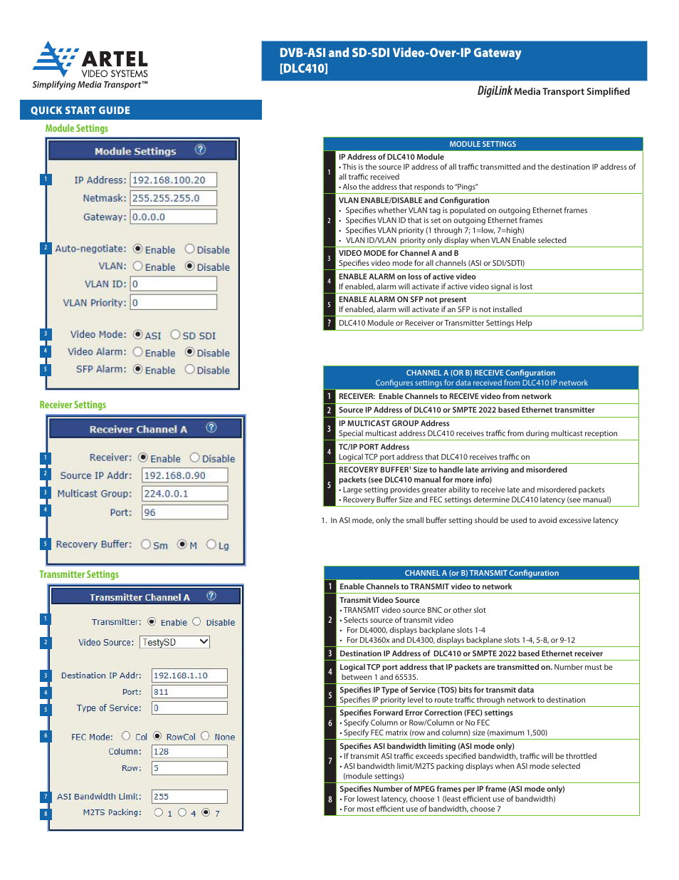 Artel DLC410 User Manual | 2 pages