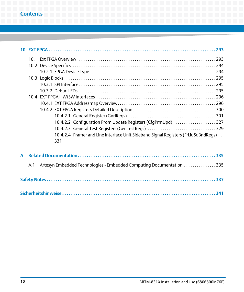 Artesyn ARTM-831X Installation and Use (June 2014) User Manual | Page 10 / 346