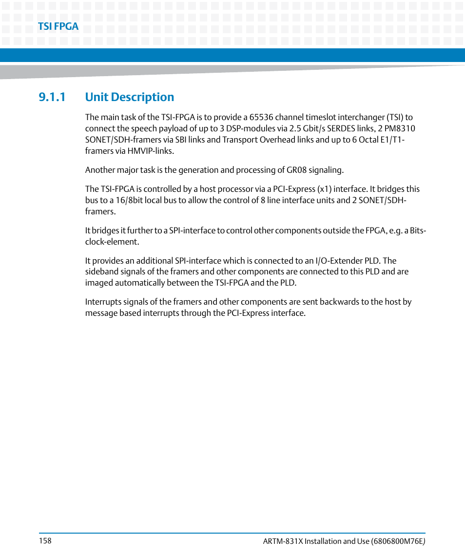 1 unit description | Artesyn ARTM-831X Installation and Use (June 2014) User Manual | Page 158 / 346
