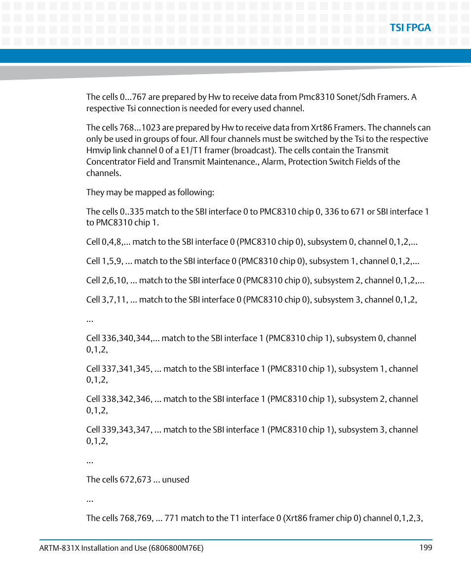 Tsi fpga | Artesyn ARTM-831X Installation and Use (June 2014) User Manual | Page 199 / 346