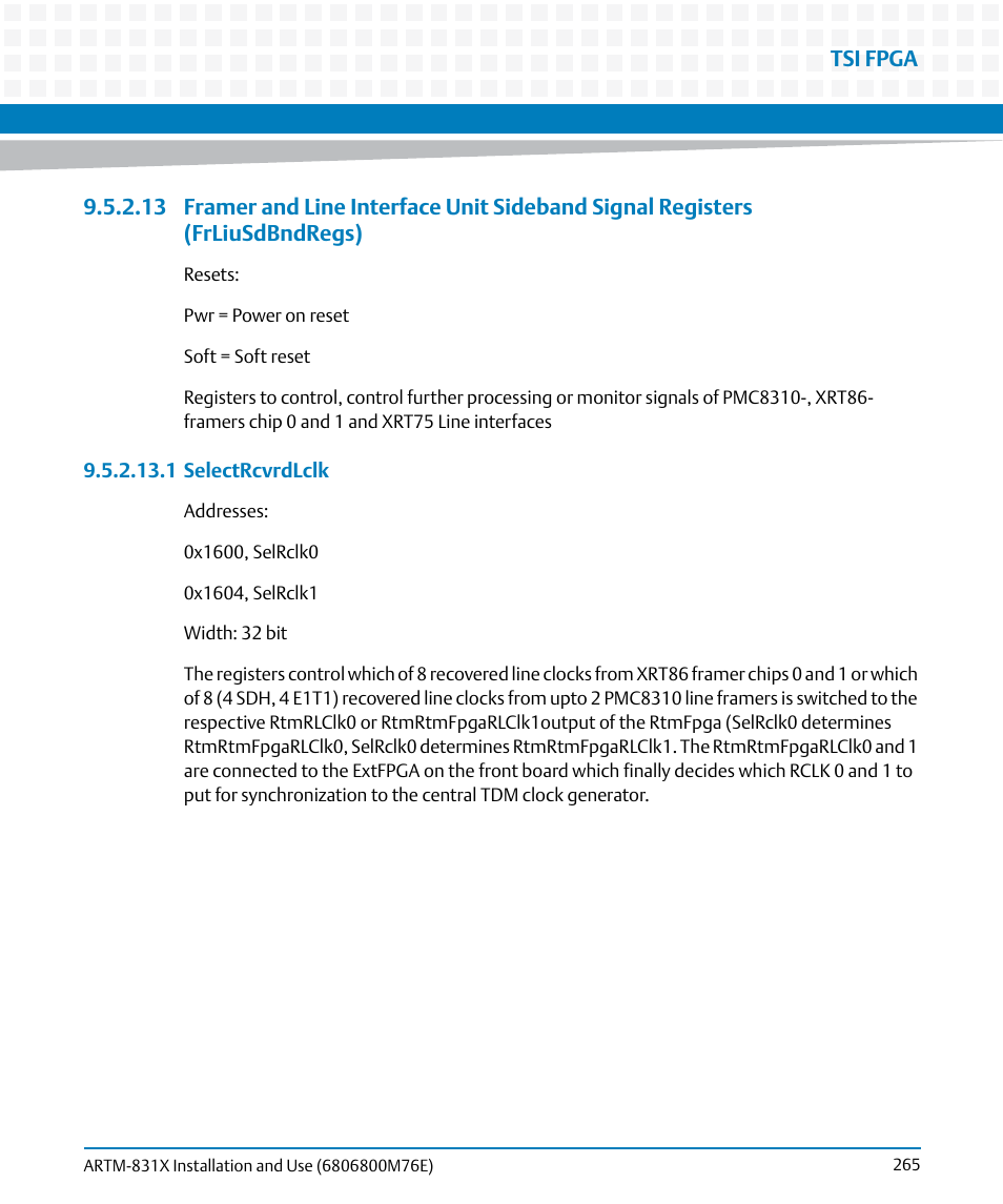 Artesyn ARTM-831X Installation and Use (June 2014) User Manual | Page 265 / 346