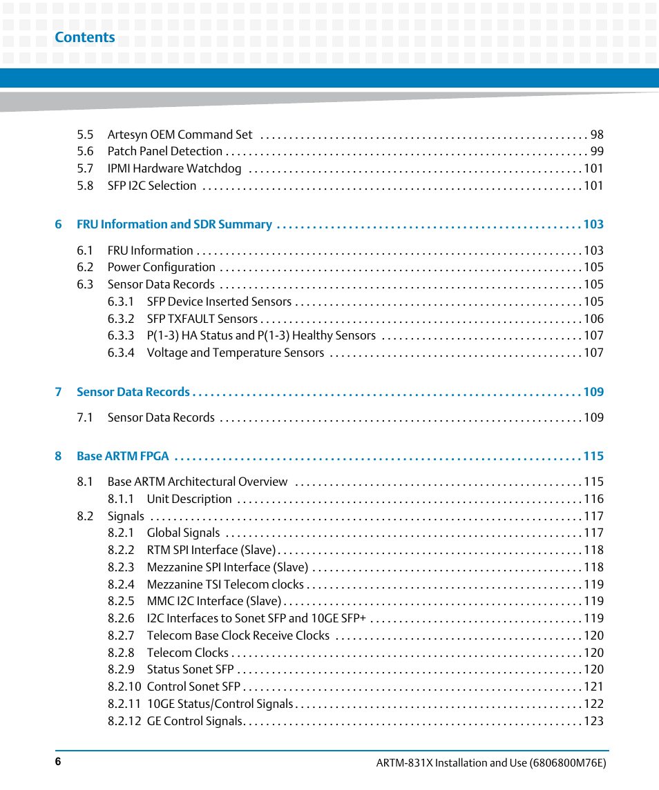 Artesyn ARTM-831X Installation and Use (June 2014) User Manual | Page 6 / 346