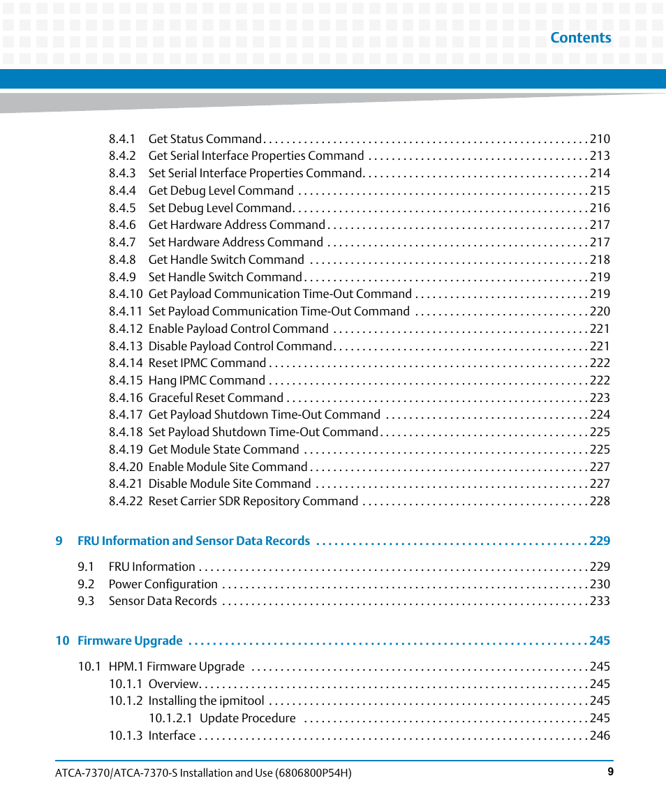 Artesyn ATCA 7370 / ATCA 7370-S Installation and Use (January 2015) User Manual | Page 9 / 256