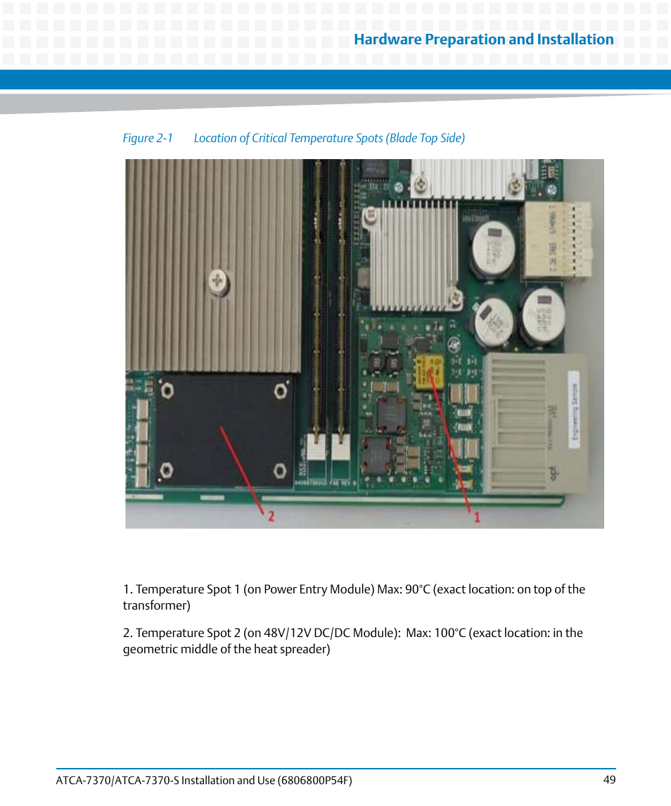 Figure 2-1, Hardware preparation and installation | Artesyn ATCA 7370 / ATCA 7370-S Installation and Use (June 2014) User Manual | Page 49 / 254