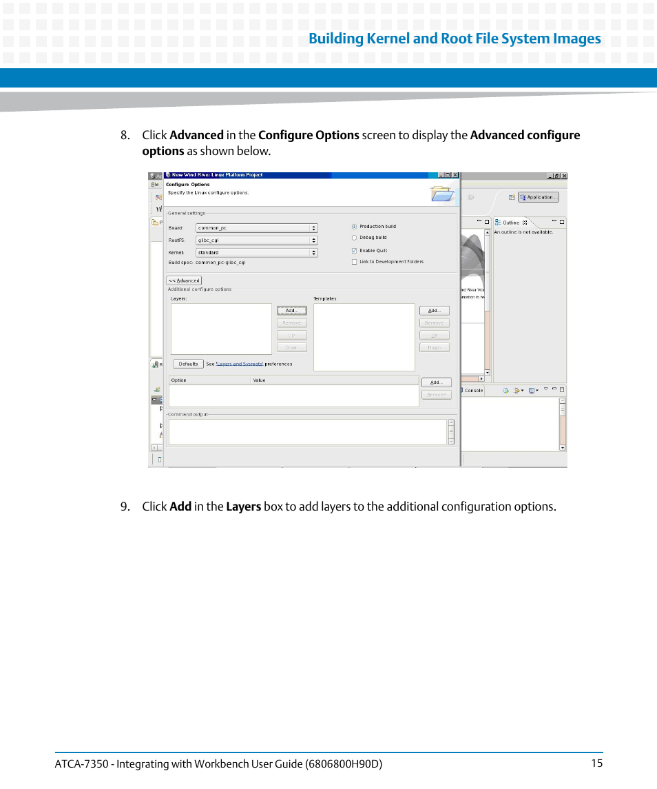 Building kernel and root file system images | Artesyn ATCA-7350 - Integrating with Workbench User Guide (September 2014) User Manual | Page 15 / 34