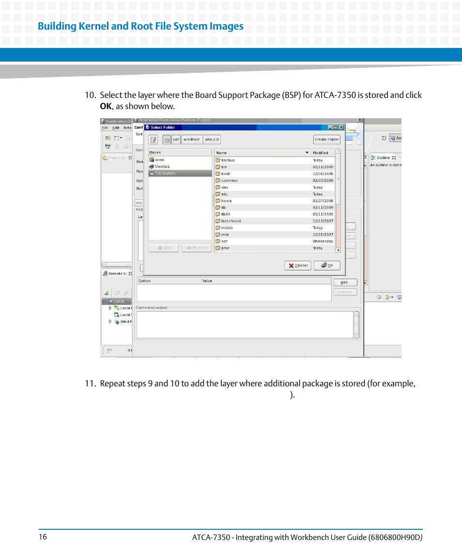 Building kernel and root file system images | Artesyn ATCA-7350 - Integrating with Workbench User Guide (September 2014) User Manual | Page 16 / 34