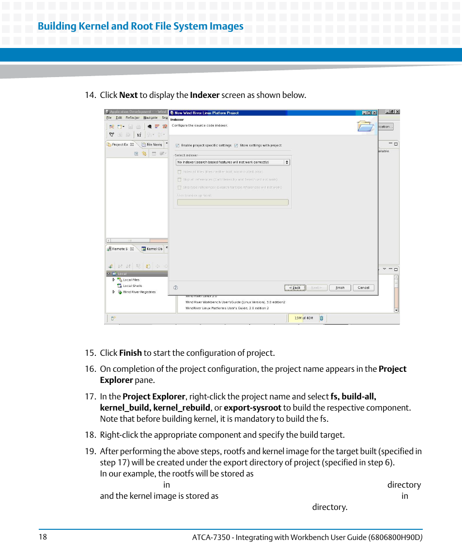 Building kernel and root file system images | Artesyn ATCA-7350 - Integrating with Workbench User Guide (September 2014) User Manual | Page 18 / 34