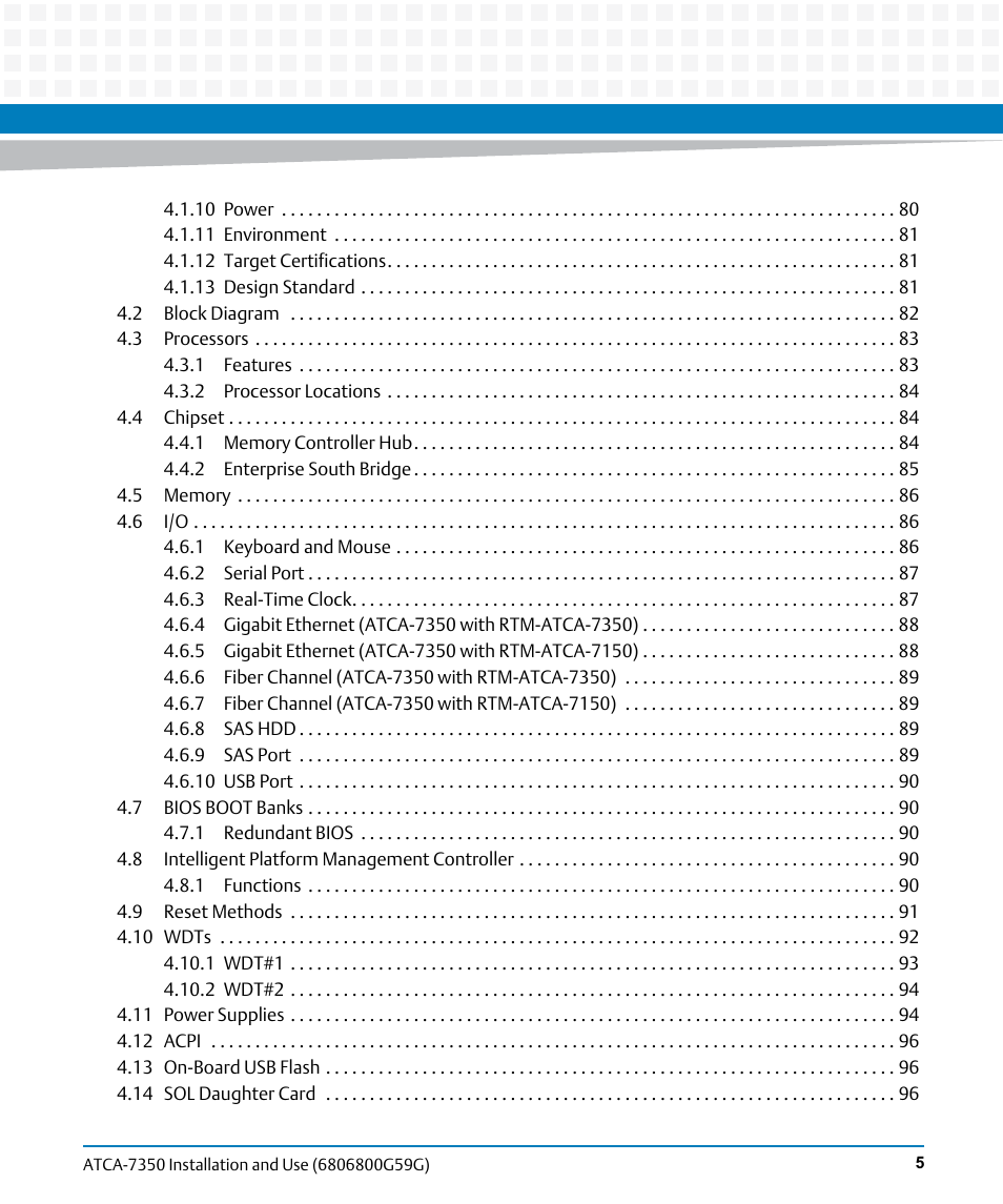 Artesyn ATCA-7350 Installation and Use (September 2014) User Manual | Page 5 / 208