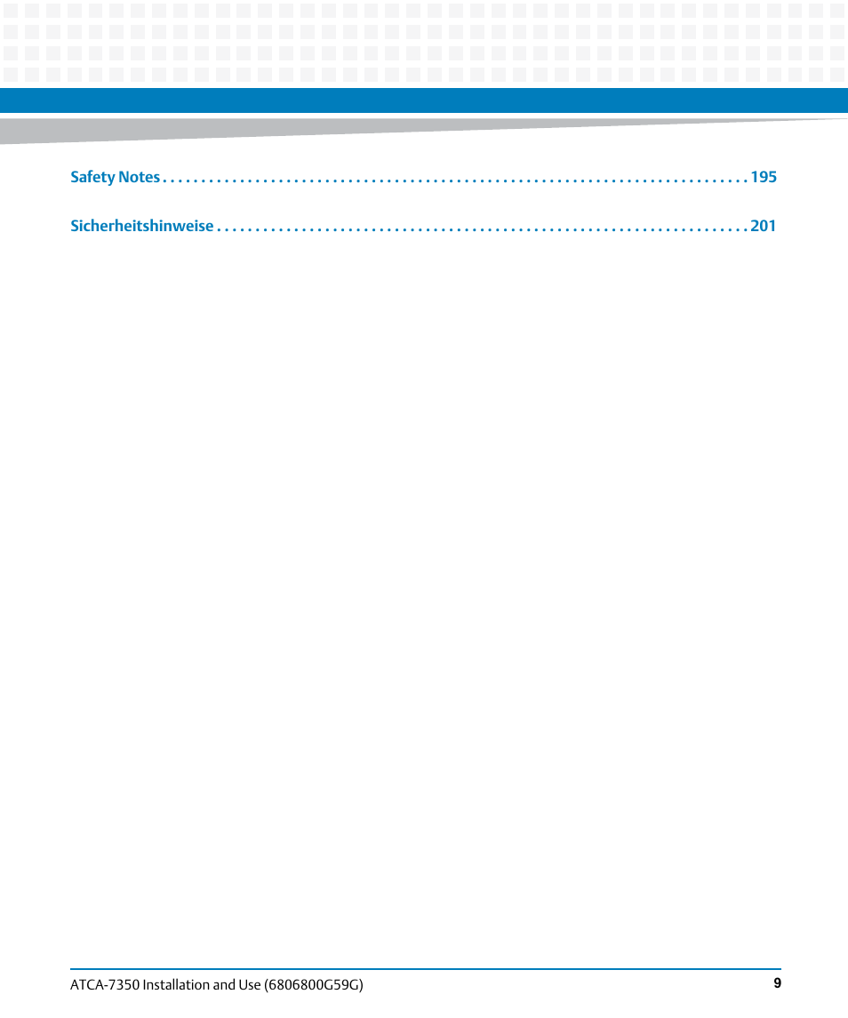 Artesyn ATCA-7350 Installation and Use (September 2014) User Manual | Page 9 / 208