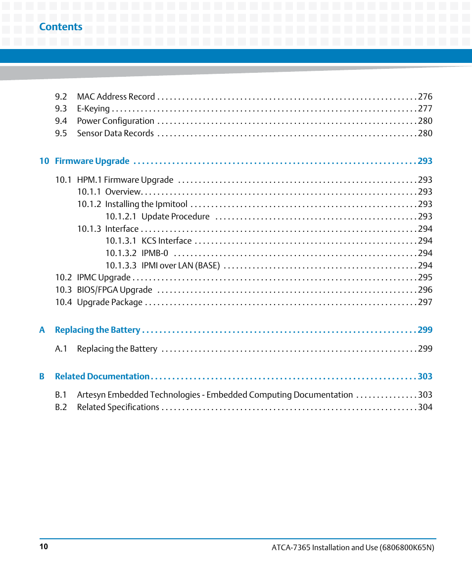 Artesyn ATCA-7365 Installation and Use (November 2014) User Manual | Page 10 / 306
