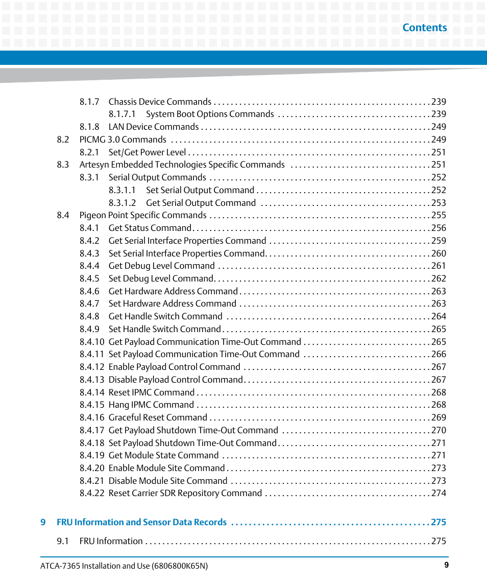 Artesyn ATCA-7365 Installation and Use (November 2014) User Manual | Page 9 / 306