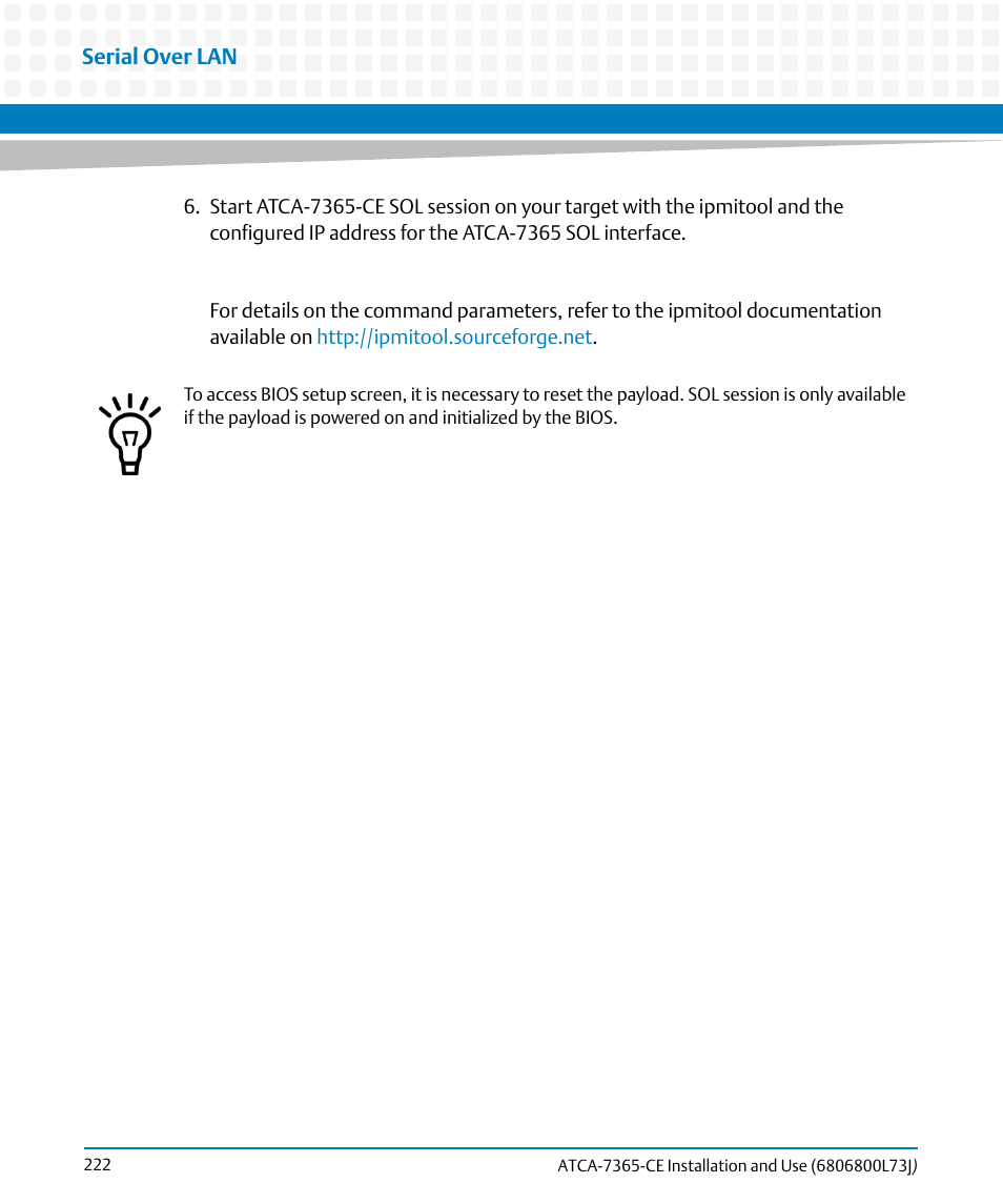 Artesyn ATCA-7365-CE Installation and Use (May 2014) User Manual | Page 222 / 294