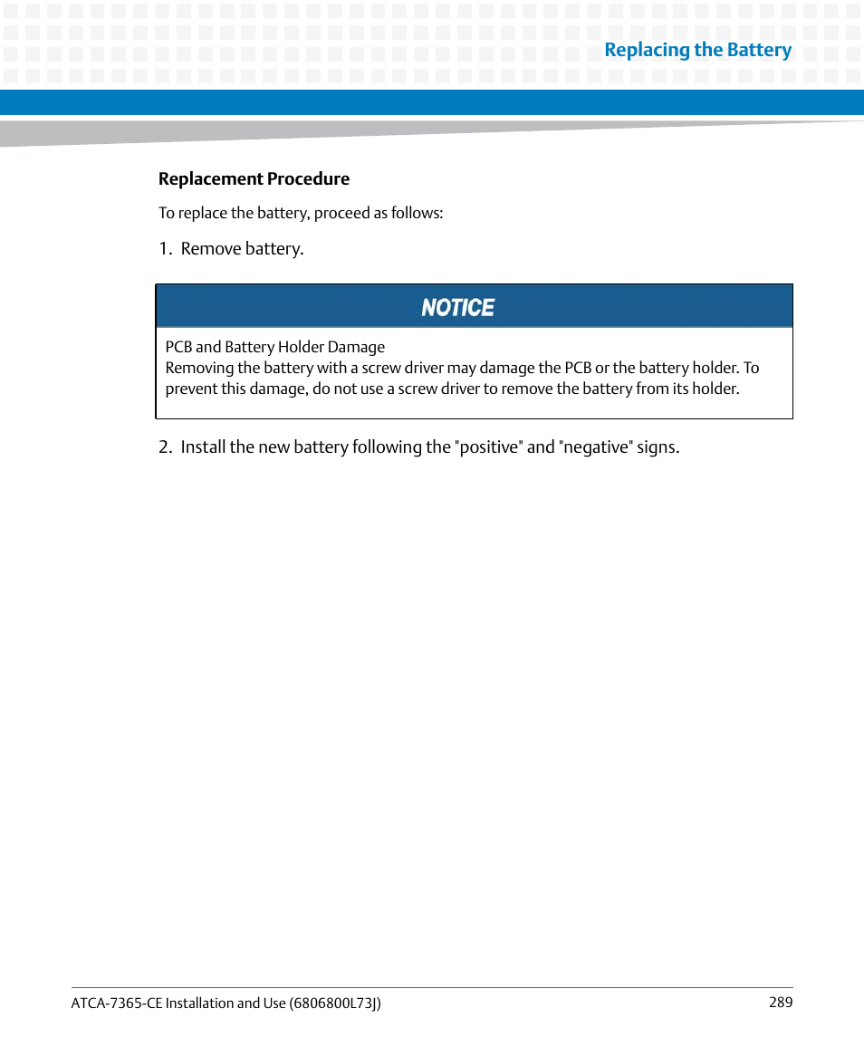 Artesyn ATCA-7365-CE Installation and Use (May 2014) User Manual | Page 289 / 294