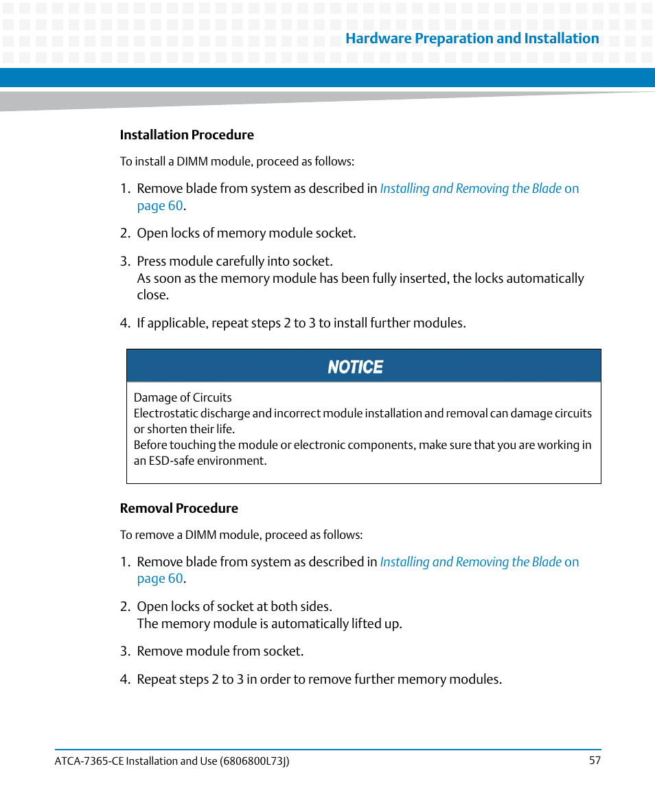 Artesyn ATCA-7365-CE Installation and Use (May 2014) User Manual | Page 57 / 294
