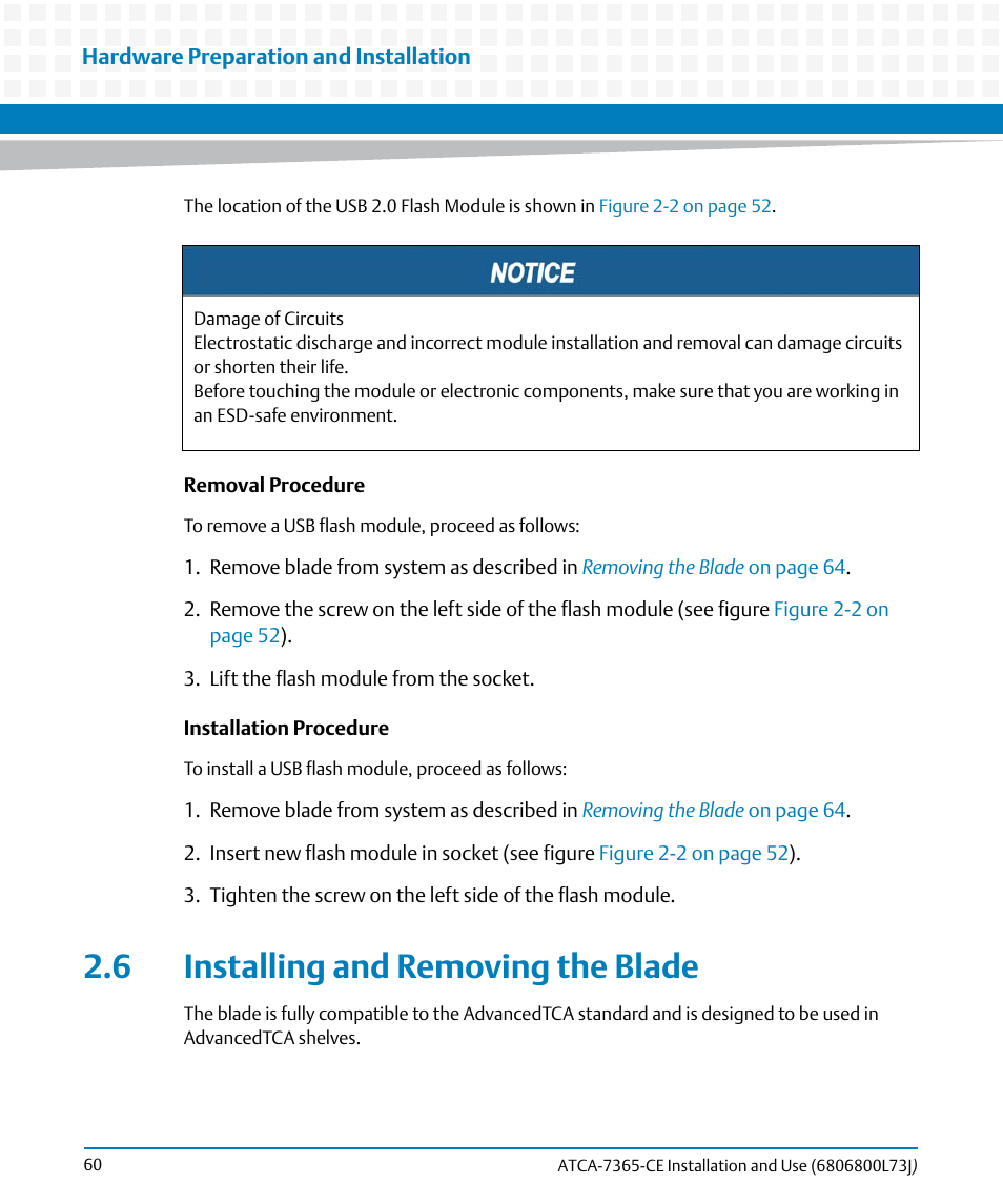 6 installing and removing the blade, Installing and removing the blade, Scribed in | Artesyn ATCA-7365-CE Installation and Use (May 2014) User Manual | Page 60 / 294